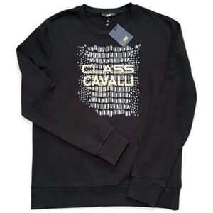 Cavalli Class Cavalli graphic croc Sweatshirt, black unisex size L women’s